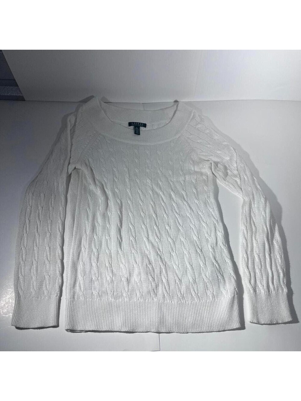 Lauren Ralph Lauren white cable knit sweater Size L Men's L